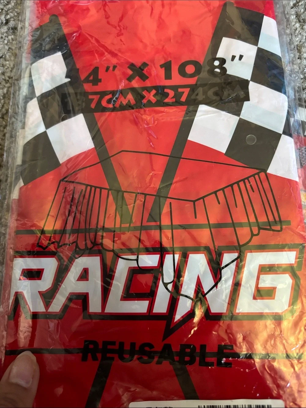 Racing Theme Happy Birthday 3 table cloth and Napkins - Red